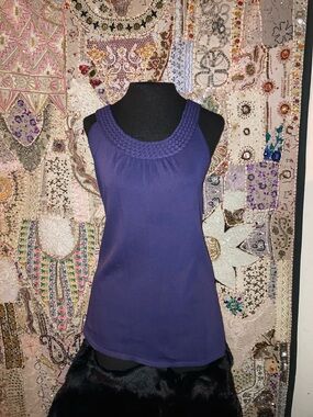 Joseph A Purple Braided Scoop Neck Tank